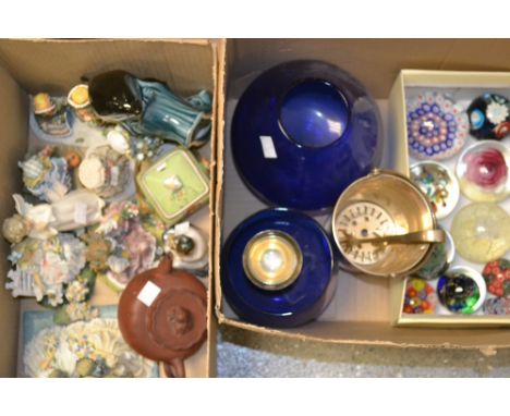 Miscellaneous - paperweights, Yixing tea pot, Poole, EPNS, figures, etc.