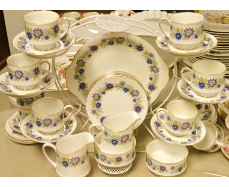 A Paragon Cherwell six setting tea service inc bread plate, six trios, milk jug, sugar bowl;  a small qty of spares
