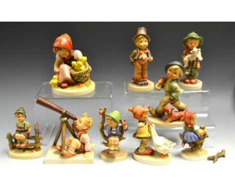 Goebel Figures - Girl With Geese; Boy With Telescope; Boy Kissing Lamb; etc. (9)