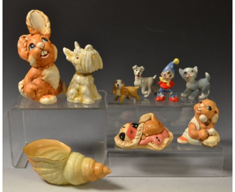 A Wade Noddy; Royal Worcester shell dish; novelty animal models (9)