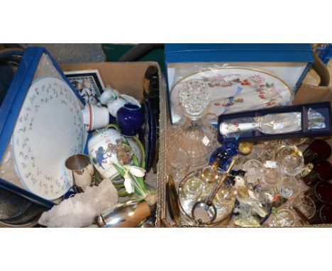 Ceramics, glass and silver plate- Royal Worcester cake stands, Denby Glyn Colledge, flatware etc. 