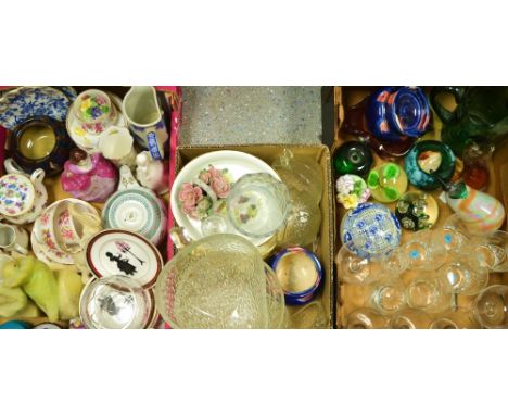 Ceramics and Glass - Royal Worcester; Colclough; glass paperweights; Spode; others (3 boxes)