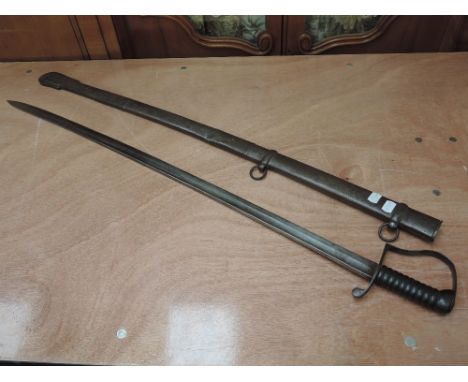A British Light Cavalry Troopers sword 1821 pattern with British Naval 1858 cutlass grip, plus scabbard
