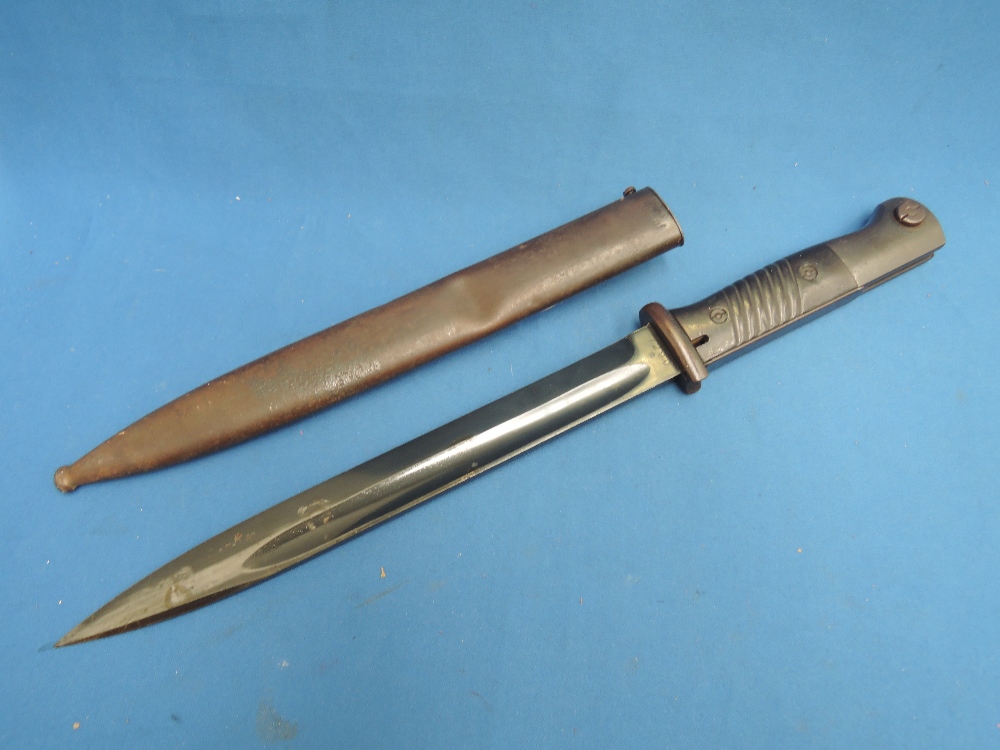 A German World War II K98 knife with scabbard A German World War II K98 knife with scabbard