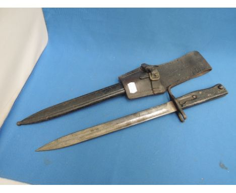 A German 1916 Mauser Ersatz bayonet with scabbard, good condition