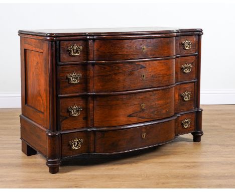 AN 18TH CENTURY AND LATER CONTINENTAL ROSEWOOD FOUR DRAWER COMMODE CHEST120cm wide; 50cm deep; 83cm highNo key present with t