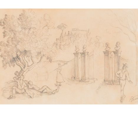 ATTRIBUTED TO RICHARD DOYLE (BRITISH, 1824-1883)Poggio Gherado in Settignano, near Florence, from the South Gates of The Four