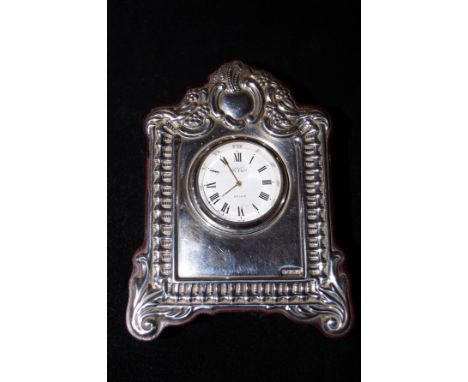 Silver mounted mantel clock By Robert Carr of Sheffield 