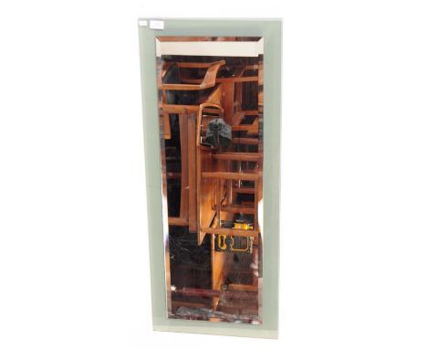 A contemporary rectangular shaped wall mirror with bevelled glass mirror plate and unusual smoked glass back plate.&nbsp; Ori