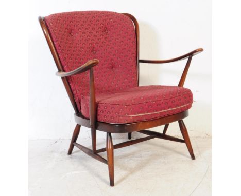 Lucian Ercolani - Ercol - Evergreen - Model 1913 - A retro 20th Century beech and elm easy / lounge chair / armchair by Ercol