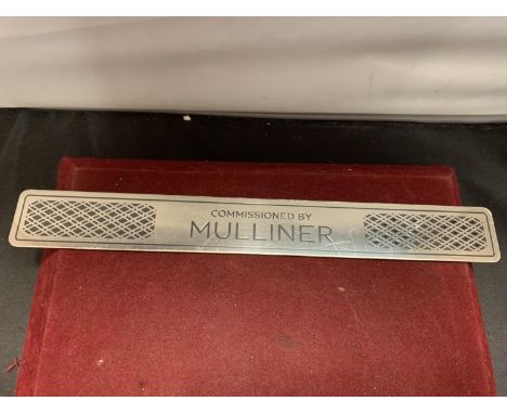A WHITE METAL 'MULLINER' BENTLEY SIGN 