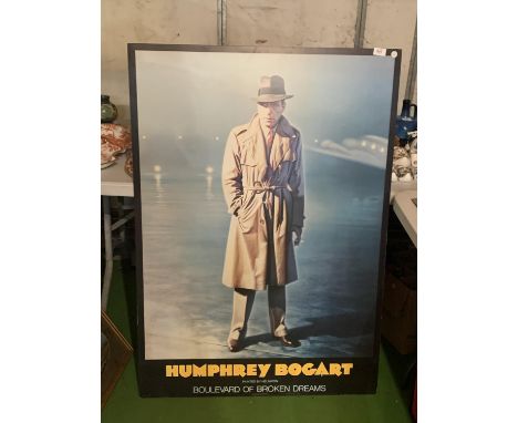A VERY LARGE ORIGINAL HUMPHREY BOGART PRINT ON BOARD 'BOULEVARD OF BROKEN DREAMS' 1986 PRODUCED BY HELNWEIN GMBH VIENNA 84 CM