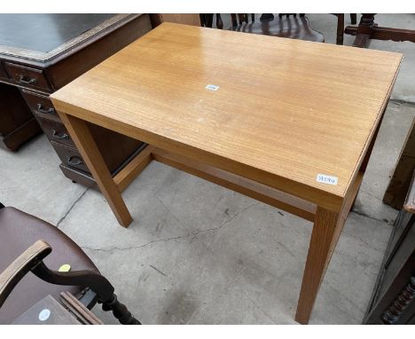 A BWM CONTRACTS LIMITED LIGHT OAK OFFICE TABLE, 36x24" WITH BROAD ARROW MARK 