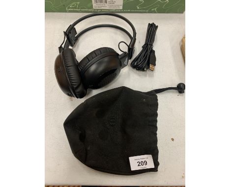 A PAIR OF BLUE TOOTH BENTLEY CAR HEADPHONES 