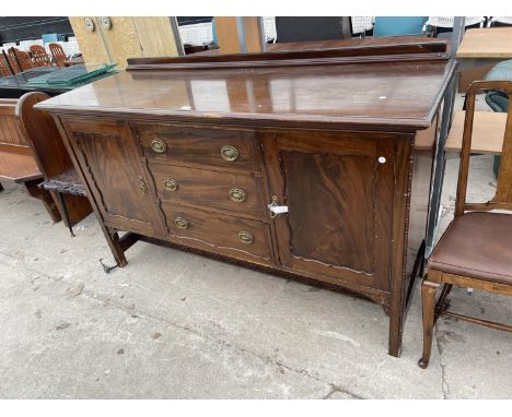 AN EDWARDIAN CHIPPENDALE STYLE SIDEBOARD 