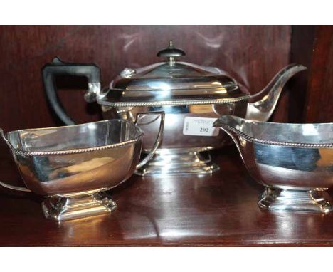 SILVER PLATED THREE PIECE TEA SERVICE