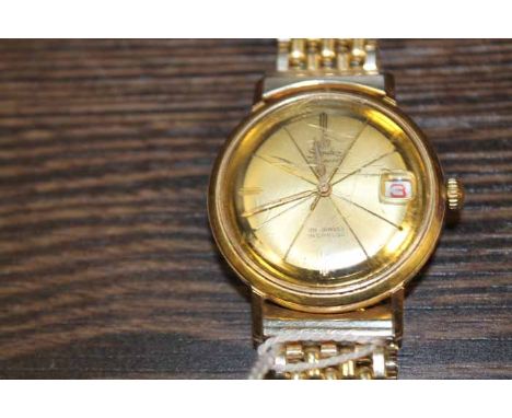 GENTLEMAN'S 1960s SANDOZ 25 JEWELS GOLD PLATED WRISTWATCH
the gold dial with baton numerals and date aperture at three, centr