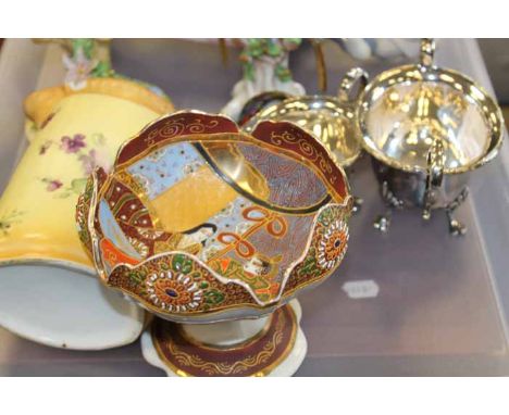 LOTOF DECORATIVE CERAMICS AND PLATED WARE
including Nao girl, Japanese comport, cloisonne bird, etc 