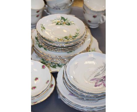 FLORAL TEA SET
including Tuscan 'Bridal Flower Orange Blossom, and Royal Stafford
