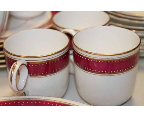 PINK AND GILT PART TEA SERVICE
together with a flower decorated part tea service 