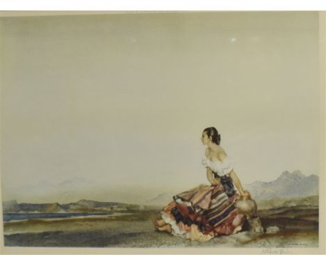 SIR WILLIAM RUSSELL FLINT, R.A., R.O.I. (SCOTTISH, 1880-1969)  'Esperanza',  colour print, published by W.J. Stacey, 1953, li