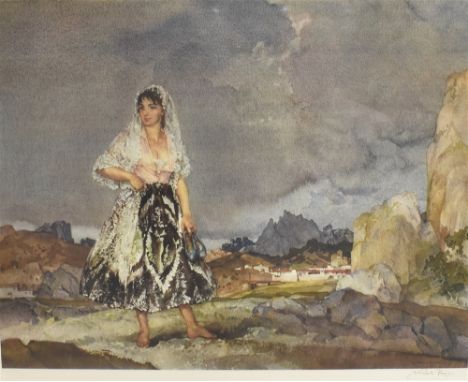 SIR WILLIAM RUSSELL FLINT, R.A., R.O.I. (SCOTTISH, 1880-1969)  'Rosalba',  colour print, published by The Medici Society, 196