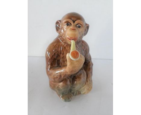 Rare Beswick monkey smoking pipe, impressed marks 1049 