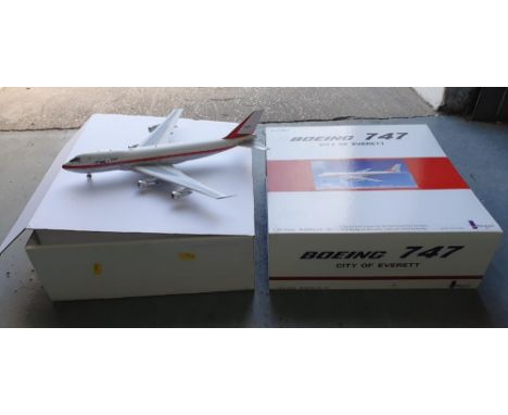 Boxed, official Boeing 747 1:200 scale model of the "City of Everett" 