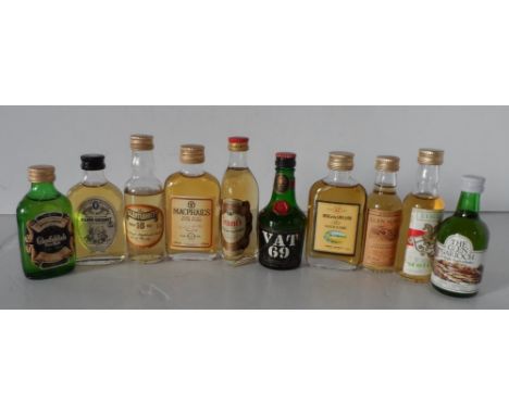 Ten bottles of mainly vintage single malt Scotch whiskey miniatures (10) 