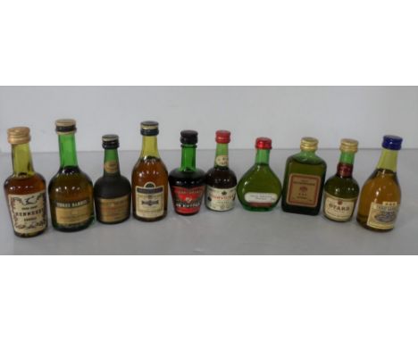 Ten vintage miniature bottles of mainly French brandy etc (10) 