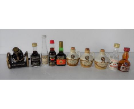 Ten vintage miniature bottles of differing types of Brandy (10) 