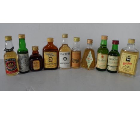 Ten vintage bottle of single malt Scotch whiskey miniatures (10) 