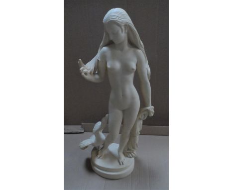 Large, finely case ceramic statue of Leda & Swan, stamped KYAONIA, 60 cm tall,In fine condition 