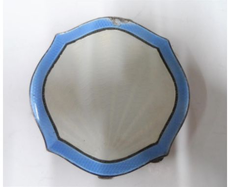 Silver and enamel compact, Birmingham 1936,74 grams gross 