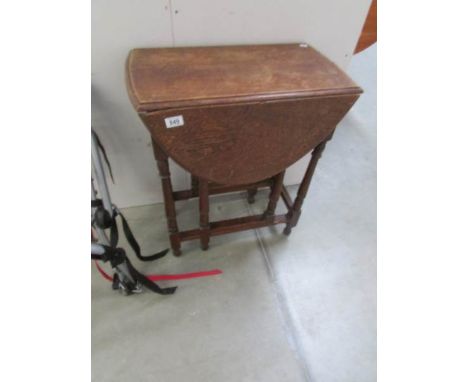 A small oak gate leg table