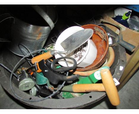 A large bucket of tools