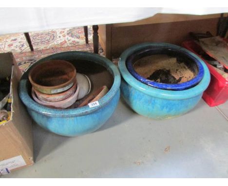 A quantity of ceramic planters
