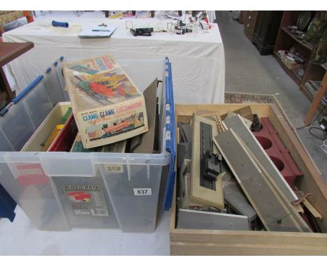 2 boxes of model railway items