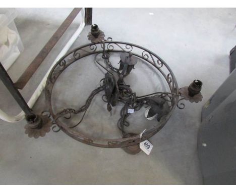 An old metal ceiling light