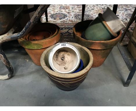 A quantity of ceramic planters