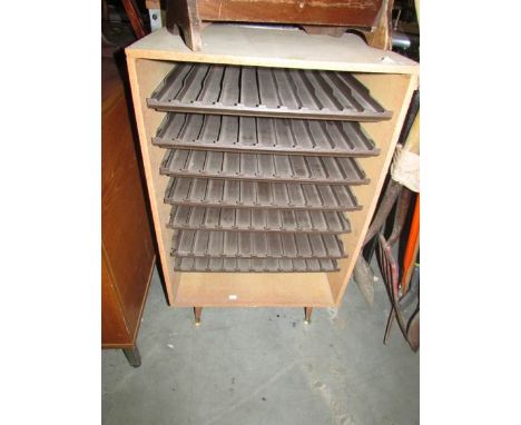 A model train storage cabinet