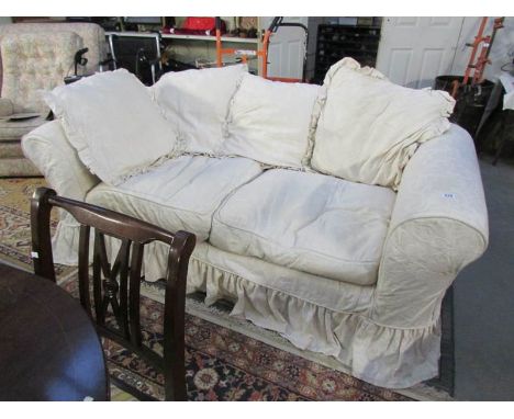 A cream sofa