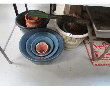 A quantity of ceramic planters