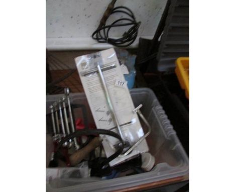 A box and a bag of tools