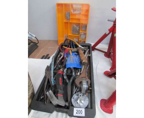A tray of tools etc