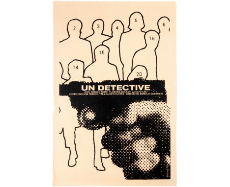 Original vintage movie poster for Cuban release of French-Italian film A Detective (Un Detective) directed by Romolo Guerrier