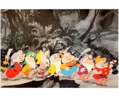 Original vintage movie poster advertising Snow White and the Seven Dwarfs. Snow White and the Seven Dwarfs is a 1937 American