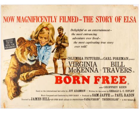 Original vintage movie poster for UK release of the American adventure drama Born Free directed by James Hill starring Virgin