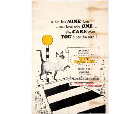 Original vintage movie poster for UK release of the American comedy That Darn Cat! Directed by Robert Stevenson starring Hayl