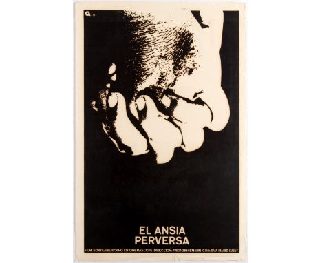 Original vintage movie poster for Cuban release of A Hatful of Rain, American movie El Ansia Perversa directed by Fred Zinnem